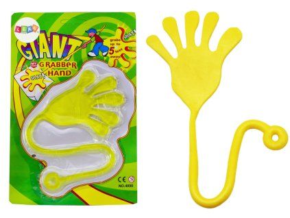 Elastinga geltona slime ranka