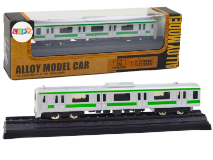 Kolekcinis traukinio modelis 1:48 sidabrinis
