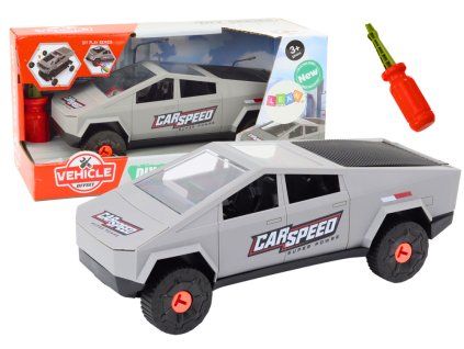 Montážní auto se šroubovákem šedé