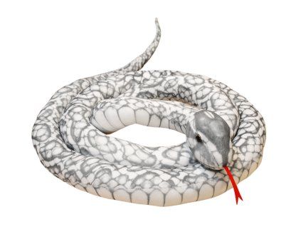 Plyšový had 110 cm šedý