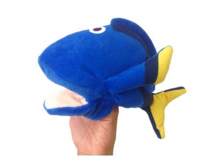Pliušinis pirštinis žaislas žuvis 25 cm mėlyna