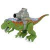 Žalias dinozauras su katapultu, vaikščiojanti figūrėlė