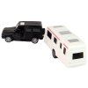 Juodoji Jeep transporto priemonių su karavanu rinkinys