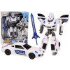 Automobilis-robotas 2v1 Transformacija Policijos Automobilis Baltas
