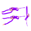 Pliušinė beždžionė su jaunikliu 70 cm violetinė