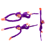 Pliušinė beždžionė su garso efektais 80 cm violetinė