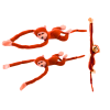 Pliušinė beždžionė su garso efektais 80 cm oranžinė