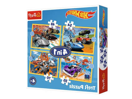 Puzzle Hot Wheels 4v1 Vozidla Trefl 34627