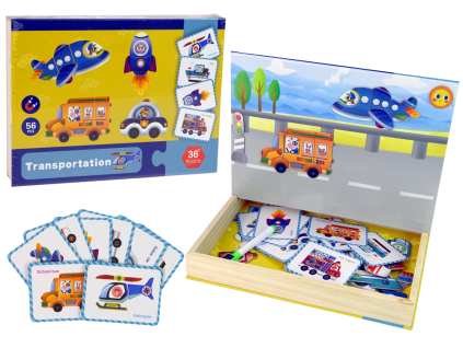 Magnetické puzzle Dopravní puzzle karty1