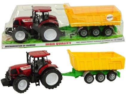 Traktor s přívěsem 50 cm červený01