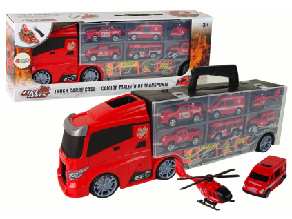 Ugunsdzēsēju kravas auto ar uzglabāšanas telpu
