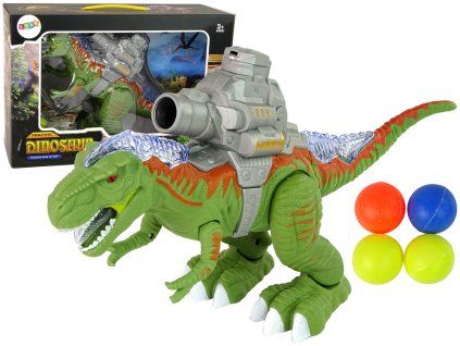 Chodící figurka dinosaura s katapultem zelená