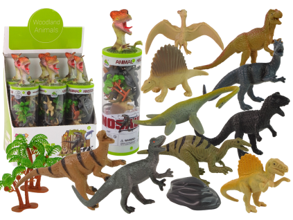 Sada 12 figurek dinosaurů s příslušenstvím v tubě