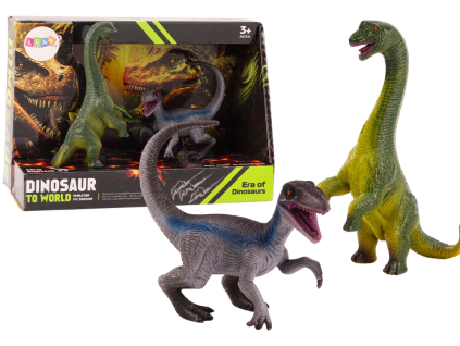 Sada Dinosaurích figurek Brachiosaurus Velociraptor 2 ks