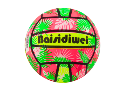 Gumový míč s listy 24 cm růžový