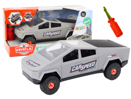 Montážní auto se šroubovákem šedé
