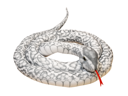 Plyšový had 110 cm šedý
