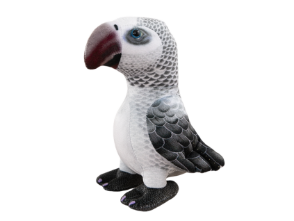 Plyšový papoušek 20 cm šedý