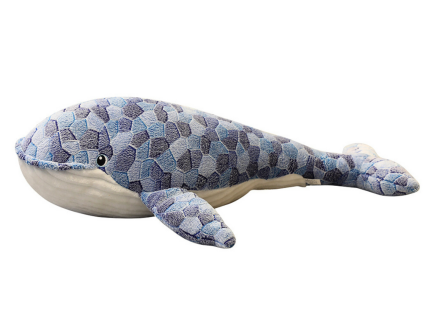 Plyšová velryba 110 cm šedá