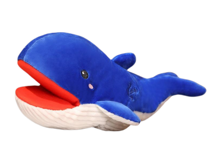 Pliša leļļu vaļš 30 cm zils