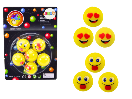 Sada gumových míčků emoji žluté