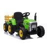 Elektrický traktor s vlečkou zelený2