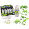 3D kostra dinosaura ve vejci svítící v temnotě