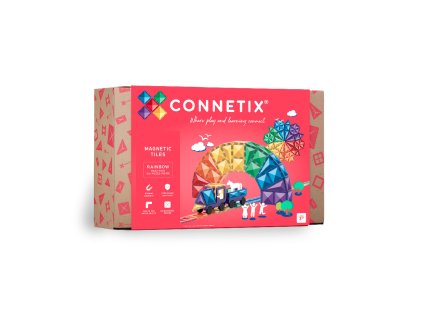 Connetix Tiles - Magnetyczne Klocki Tęczowe XXL 212 szt.