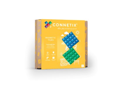 Connetix Tiles - Magnetyczne Bazy Tęczowe Niebieskie & Zielone 2 sztuki