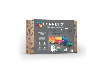Connetix Tiles - Magnetyczne Klocki Tęczowe Pojazdy 50 szt.