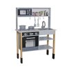 Dětská Dřevěná Kuchyňka s Elektrickou Plotýnkou šedá (3)