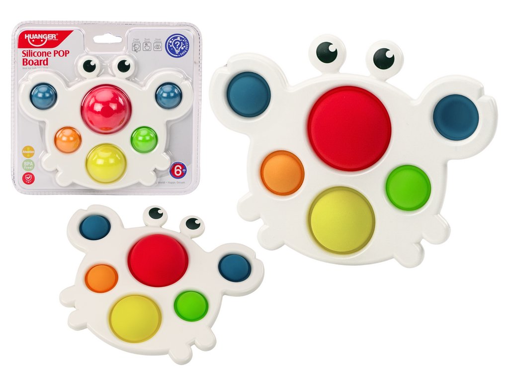 Placă din silicon crab colorat Pop It educațional senzorial