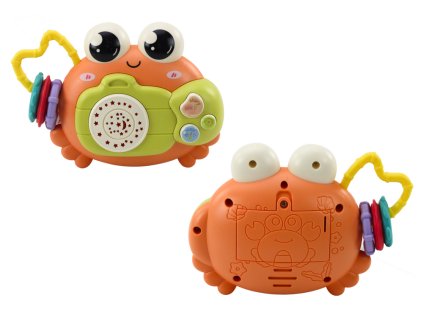 220864 1 interaktivni chrastitko krab s projektorem oranzovy