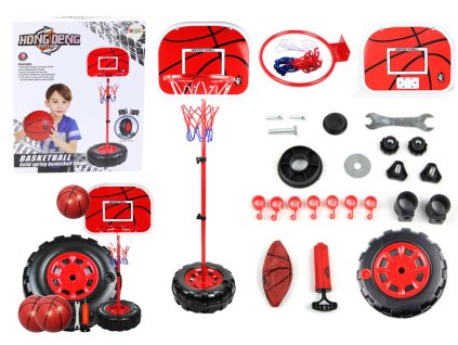 224685 basketbalovy kos s nastavitelnou vyskou s micem a pumpickou