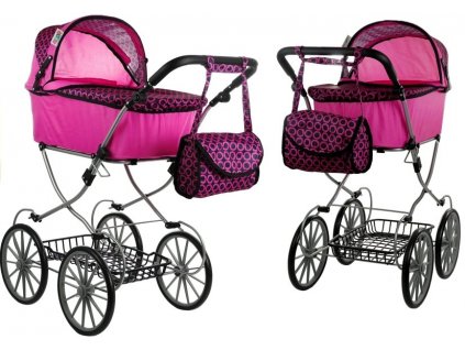 Cărucior retro adânc pentru păpuși
