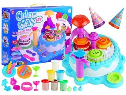 Plastelína narozeninový dort s příslušenstvím (1)