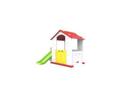 domek zjezdzalnia 3w1 czerwony dach (2)
