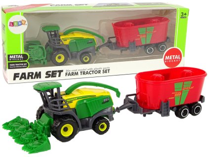 Mașină de recoltat cu remorcă Mașină agricolă Verde Roșu