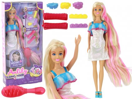 205937 panenky anlily s dlouhymi blond vlasy a vlasovymi doplnky
