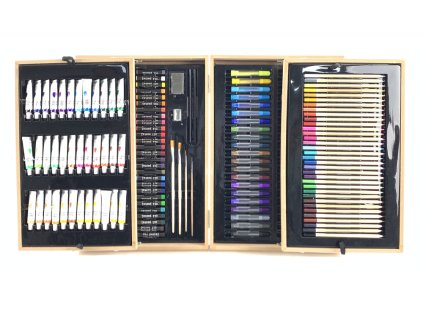 Set de artă profesională în cutie de lemn 174 buc