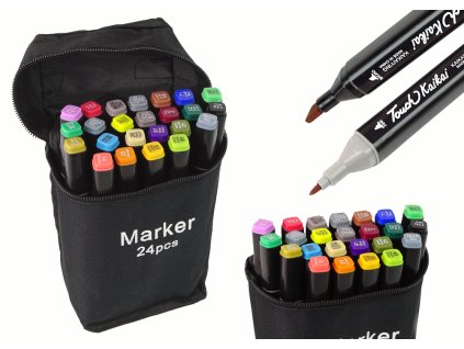 Set de 24 de markere cu alcool intr-o cutie