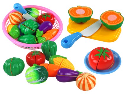 Set legume cu velcro in cos, 8 farfurii, cutit