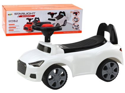 Baladar pentru copii cu spatar QX-3396 spatiu depozitare corn alb