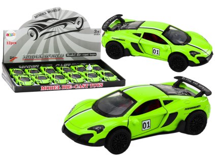 Mașină sport metalică cu frecare 1:32 verde