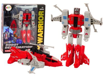 212299 robot helikoptera 2v1 transformace x warrior cerveny