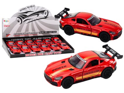 212422 sportovni auto 1 32 s figurkou cervene s kridlem kovove