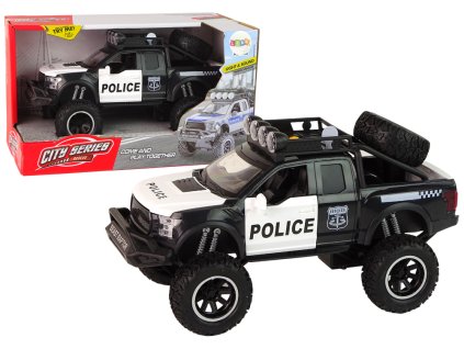 210343 terenni vozidlo raptor policie cerne s oteviracimi dvermi zvuky a svetly
