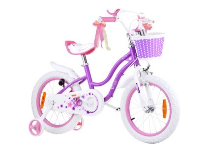217546 detske kolo royalbaby star girl s kosikem a bocnimi kolecky 16 fialove
