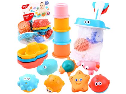 214351 hracky do koupele set organizer lode