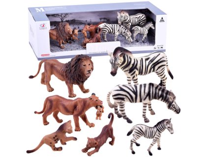 214876 sada zviratek safari figurky lev zebra